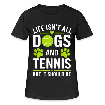 Tennis Saying Dogs Funny Tennis Gift - Women's Breathable T-Shirt - black - Front - AI Model Female 172 light (172cm)