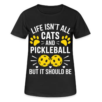 Pickleball Spruch Katze Lustig Pickleball Geschenk - Frauen T-Shirt atmungsaktiv - Schwarz - Vorne - AI Model Female 172 light (172cm)