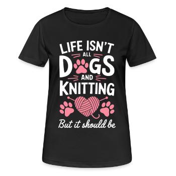 Stricken Spruch Hunde Lustiges Stricken Geschenk - Frauen T-Shirt atmungsaktiv - Schwarz - Vorne - AI Model Female 172 light (172cm)
