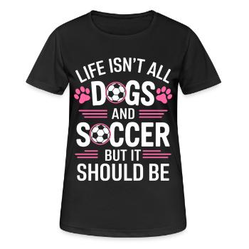 Soccer Saying Dogs Funny Soccer Player Gift - Women's Breathable T-Shirt - black - Front - AI Model Female 172 light (172cm)