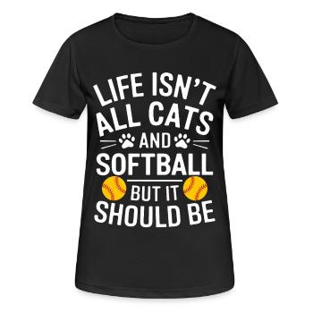 Softball Spruch Katzen Lustiges Softball Geschenk - Frauen T-Shirt atmungsaktiv - Schwarz - Vorne - AI Model Female 172 light (172cm)