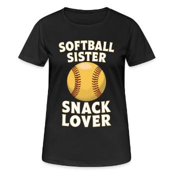 Softball Spruch Schwester Lustig Softball Geschenk - Frauen T-Shirt atmungsaktiv - Schwarz - Vorne - AI Model Female 172 light (172cm)
