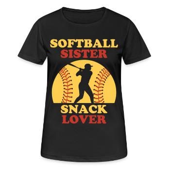 Softball Spruch Schwester Lustig Softball Geschenk - Frauen T-Shirt atmungsaktiv - Schwarz - Vorne - AI Model Female 172 light (172cm)