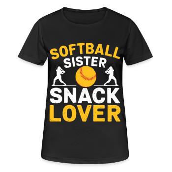 Softball Spruch Schwester Lustig Softball Geschenk - Frauen T-Shirt atmungsaktiv - Schwarz - Vorne - AI Model Female 172 light (172cm)