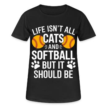 Softball Spruch Katzen Lustiges Softball Geschenk - Frauen T-Shirt atmungsaktiv - Schwarz - Vorne - AI Model Female 172 light (172cm)