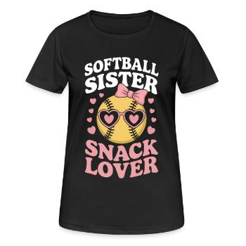 Softball Spruch Schwester Lustig Softball Geschenk - Frauen T-Shirt atmungsaktiv - Schwarz - Vorne - AI Model Female 172 light (172cm)