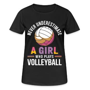 Volleyball Spruch Lustiges Volleyball Geschenk - Frauen T-Shirt atmungsaktiv - Schwarz - Vorne - AI Model Female 172 light (172cm)