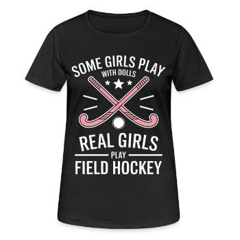 Field Hockey Saying Sports Funny Field Hockey Gift - Women's Breathable T-Shirt - black - Front - AI Model Female 172 light (172cm)