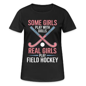 Field Hockey Saying Sports Funny Field Hockey Gift - Women's Breathable T-Shirt - black - Front - AI Model Female 172 light (172cm)