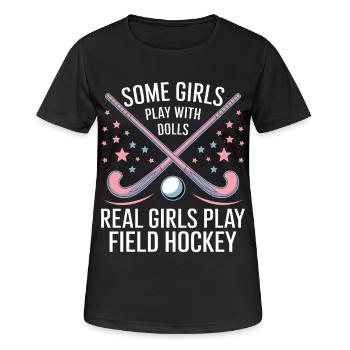 Field Hockey Saying Sports Funny Field Hockey Gift - Women's Breathable T-Shirt - black - Front - AI Model Female 172 light (172cm)