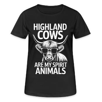 Highland Cow Highland Ecossais Highland Cattle Gift - T-shirt respirant Femme - noir - Devant - AI Model Female 172 light (172cm)
