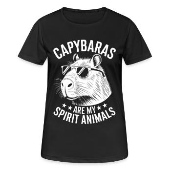 Capybara disant drôle de cadeau Capybara - T-shirt respirant Femme - noir - Devant - AI Model Female 172 light (172cm)