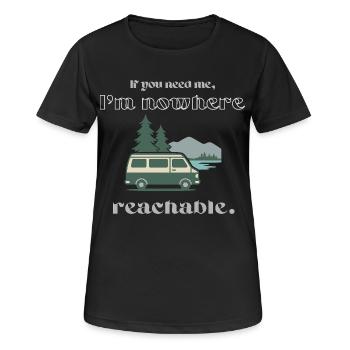 Vanlife Shirt – Nulle part accessible en disant design - T-shirt respirant Femme - noir - Devant - AI Model Female 172 light (172cm)