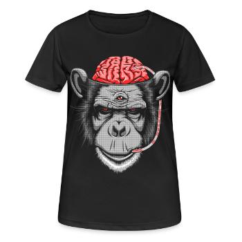 Brain Chimp 2 - Women's Breathable T-Shirt - black - Front - AI Model Female 172 light (172cm)
