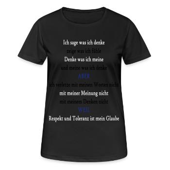 my words - Women's Breathable T-Shirt - black - Front - AI Model Female 172 light (172cm)