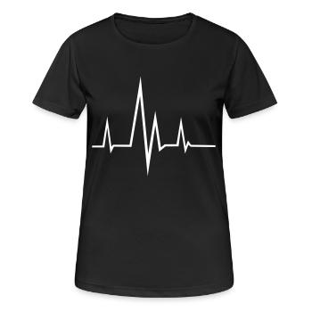 Frequenz - Puls - Frauen T-Shirt atmungsaktiv - Schwarz - Vorne - AI Model Female 172 light (172cm)