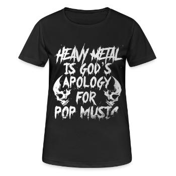 Heavy Metal ist Gottes Entschuldigung für Popmusik - Frauen T-Shirt atmungsaktiv - Schwarz - Vorne - AI Model Female 172 light (172cm)