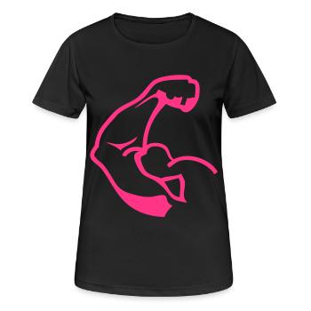 Arm Arm Muskel Bodybuilding logo1 - Frauen T-Shirt atmungsaktiv - Schwarz - Vorne - AI Model Female 172 light (172cm)