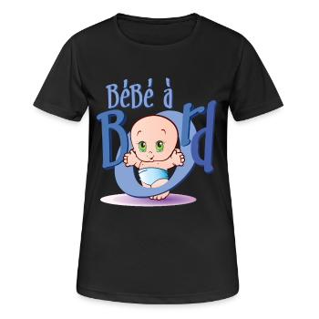 Bébé à bord - T-shirt respirant Femme - noir - Devant - AI Model Female 172 light (172cm)