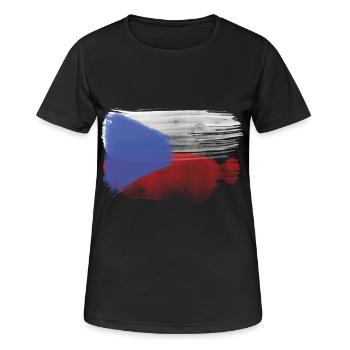 Tschechische flagge - Frauen T-Shirt atmungsaktiv - Schwarz - Vorne - AI Model Female 172 light (172cm)