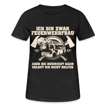 Feuerwehrfrau - helfen - Frauen T-Shirt atmungsaktiv - Schwarz - Vorne - AI Model Female 172 light (172cm)