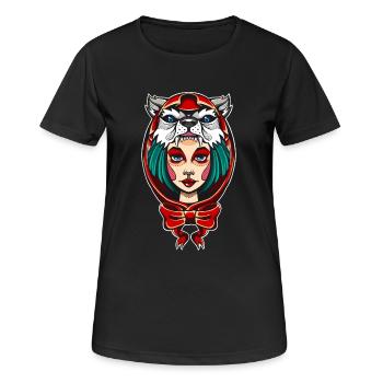 Chaperon rouge loup - T-shirt respirant Femme - noir - Devant - AI Model Female 172 light (172cm)