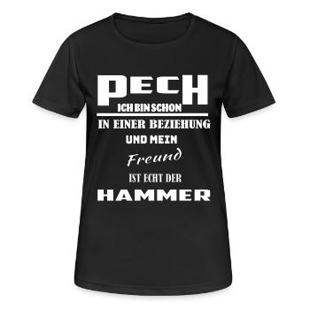 Ich Bin vergeben - Frauen T-Shirt atmungsaktiv - Schwarz - Vorne - AI Model Female 172 light (172cm)