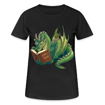 reading dragon - T-shirt respirant Femme - noir - Devant - AI Model Female 172 light (172cm)