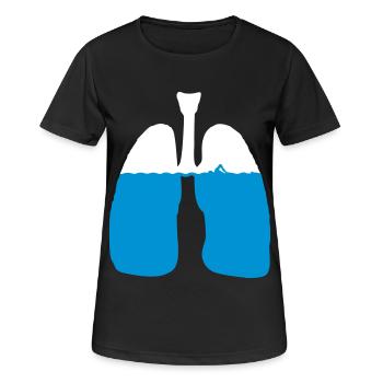 Schwimmen, Schwimmer, Lunge - Frauen T-Shirt atmungsaktiv - Schwarz - Vorne - AI Model Female 172 light (172cm)