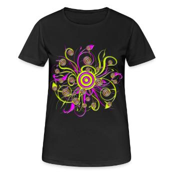 psychedelic flower - Women's Breathable T-Shirt - black - Front - AI Model Female 172 light (172cm)