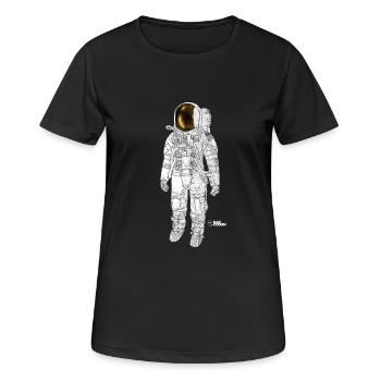 Astronaut P - Frauen T-Shirt atmungsaktiv - Schwarz - Vorne - AI Model Female 172 light (172cm)