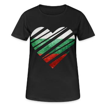 Bulgaria Heart - Frauen T-Shirt atmungsaktiv - Schwarz - Vorne - AI Model Female 172 light (172cm)
