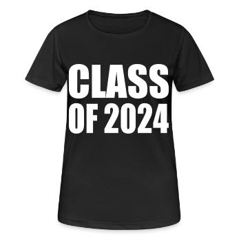 Class of 2024 - Women's Breathable T-Shirt - black - Front - AI Model Female 172 light (172cm)