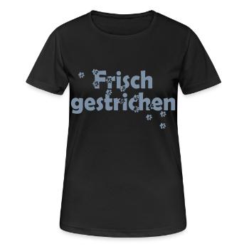 Frisch gestrichen - Frauen T-Shirt atmungsaktiv - Schwarz - Vorne - AI Model Female 172 light (172cm)