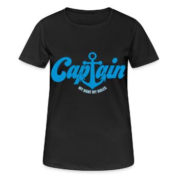 Capitaine Boot | Couleurs changeantes - T-shirt respirant Femme - noir - Devant - AI Model Female 172 light (172cm)