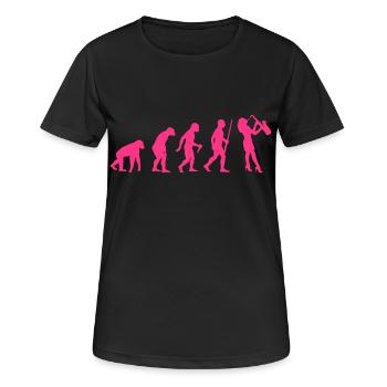 Saxophone Spielerin - Frauen T-Shirt atmungsaktiv - Schwarz - Vorne - AI Model Female 172 light (172cm)