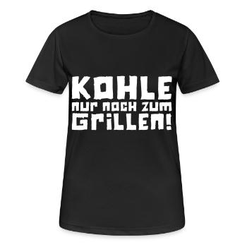 Kohle nur noch zum Grillen - Logo - Frauen T-Shirt atmungsaktiv - Schwarz - Vorne - AI Model Female 172 light (172cm)