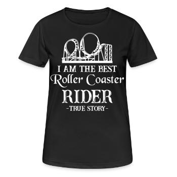I Am The Best Roller Coaster Rider - Women's Breathable T-Shirt - black - Front - AI Model Female 172 light (172cm)