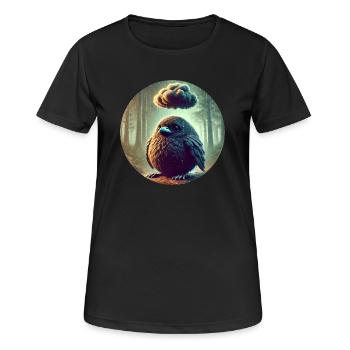 Traurige Krähe im Regen - Frauen T-Shirt atmungsaktiv - Schwarz - Vorne - AI Model Female 172 light (172cm)