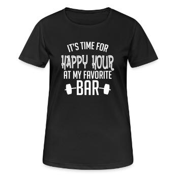 it's time for happy hour at my favorite bar B 1c - Frauen T-Shirt atmungsaktiv - Schwarz - Vorne - AI Model Female 172 light (172cm)