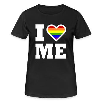 I love me - Frauen T-Shirt atmungsaktiv - Schwarz - Vorne - AI Model Female 172 light (172cm)