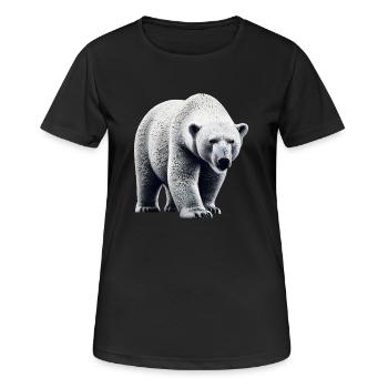 Eisbär - Frauen T-Shirt atmungsaktiv - Schwarz - Vorne - AI Model Female 172 light (172cm)