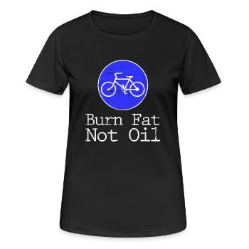 Burn Fat Not Oil - T-shirt respirant Femme - noir - Devant - AI Model Female 172 light (172cm)