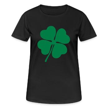 kleeblatt - Frauen T-Shirt atmungsaktiv - Schwarz - Vorne - AI Model Female 172 light (172cm)