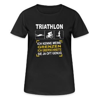 Triathlon - Frauen T-Shirt atmungsaktiv - Schwarz - Vorne - AI Model Female 172 light (172cm)