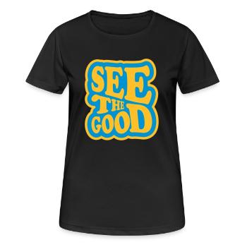voir la bonne citation - T-shirt respirant Femme - noir - Devant - AI Model Female 172 light (172cm)
