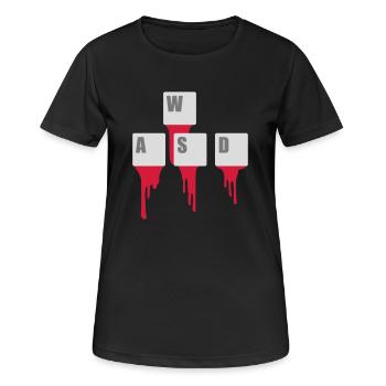 WASD Tastatur Tasten Gamer - Frauen T-Shirt atmungsaktiv - Schwarz - Vorne - AI Model Female 172 light (172cm)