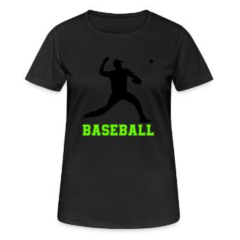 baseball - Frauen T-Shirt atmungsaktiv - Schwarz - Vorne - AI Model Female 172 light (172cm)