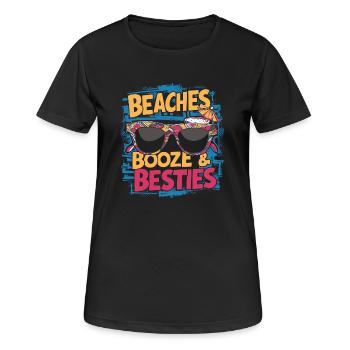 Vacances entre filles – plages, boissons, copines - T-shirt respirant Femme - noir - Devant - AI Model Female 172 light (172cm)