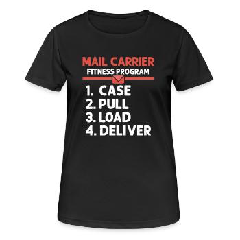 Mail Carrier Fitness Programm Mail Postal Worker - Frauen T-Shirt atmungsaktiv - Schwarz - Vorne - AI Model Female 172 light (172cm)